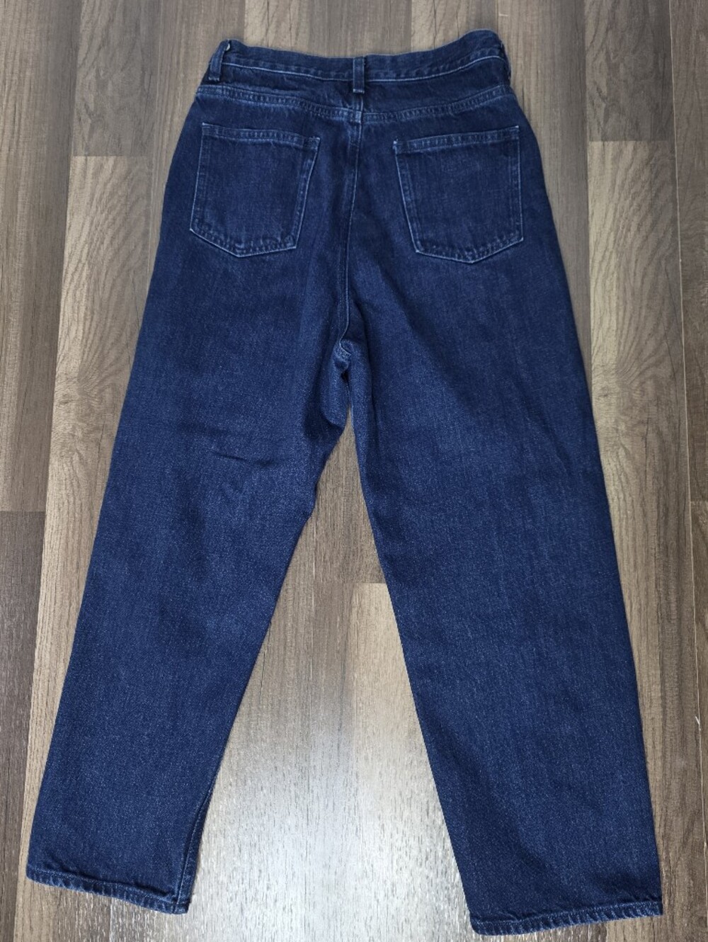 COS Dark Wash Arch Barrel Leg Rigid Denim High Rise Jeans Contemporary Modest.28 - Picture 3 of 9